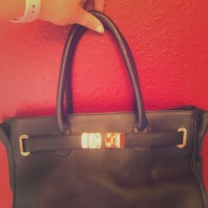 Onna Ehrlich navy, leather bag